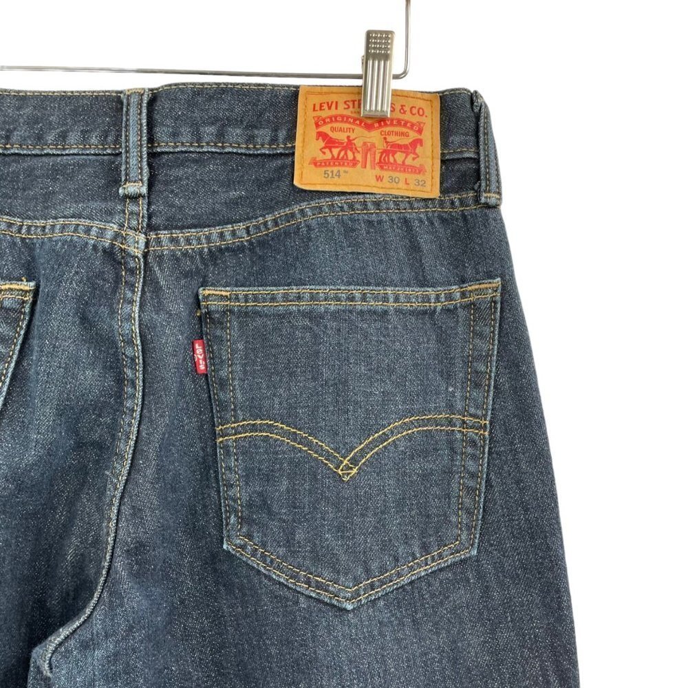 Levi's 514 Straight Leg Jeans Mens Size 30x32 100% Cotton Casual Denim Pockets - Picture 4 of 8